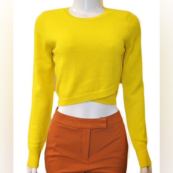 A.L.C. Ford Crossover Cropped Sweater in Yellow - Picture 1 of 5